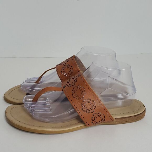 Barbara Barbieri Leather Laser Cut Sandals Size 9.5 - Picture 5 of 11